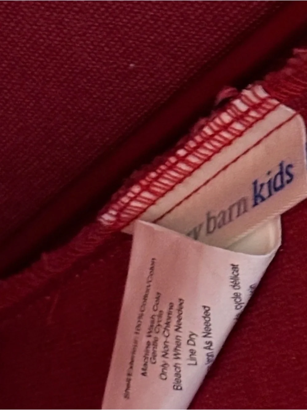Pottery Barn Red Fabric Wire Toy Storage Bin with 'Toys' Embroidery Blue Font